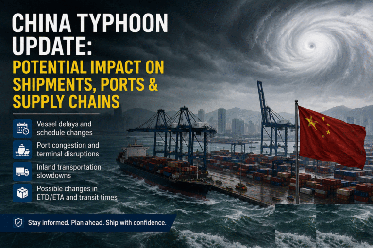 Typhoon Disruptions in China: Key Logistics Advisory for Indian Importers & Exporters